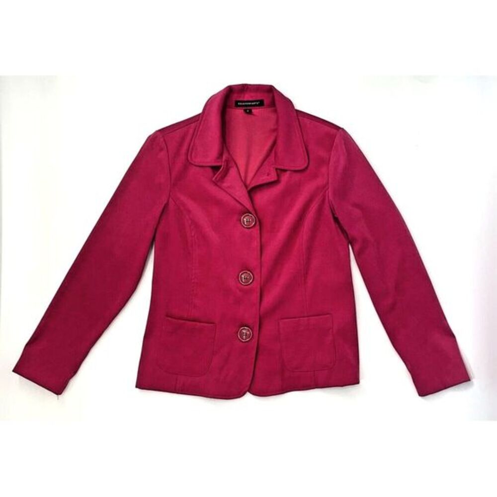 Counterparts Hot Pink Fit Suede Looking Women's Jacket/Blazer Size 6 - Picture 4 of 7